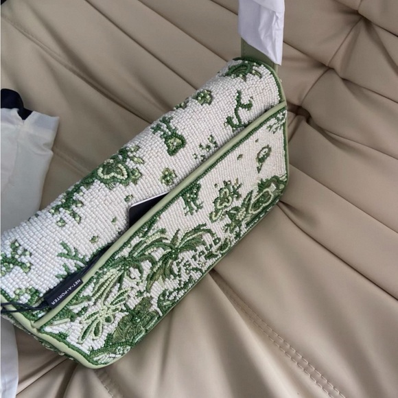 RARE Staud Tommy Beaded Bag - Green and White NWT - Picture 8 of 8